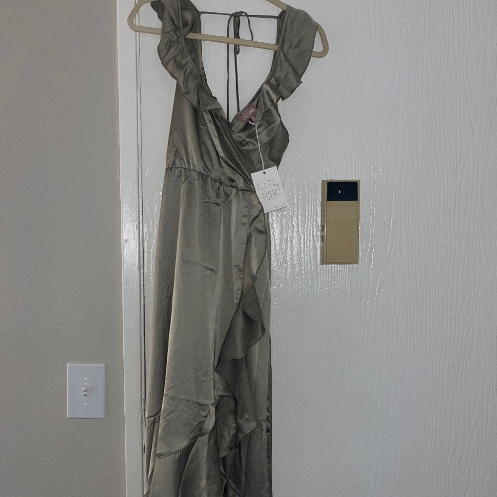 Show Me You Mumu Satin Moss Dress *never worn*